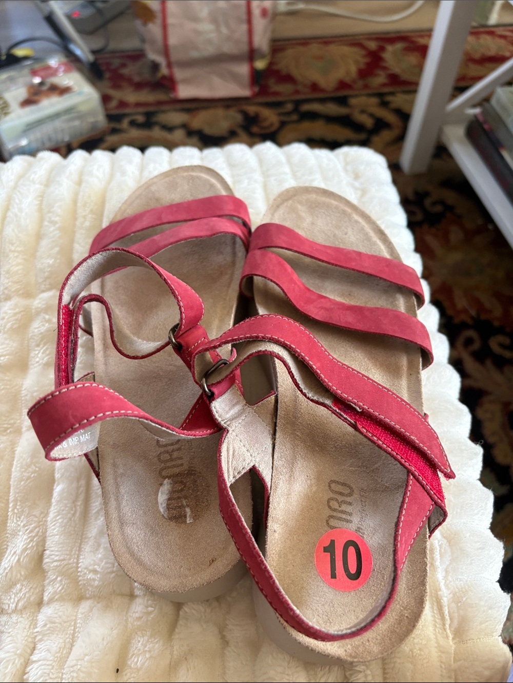 Munro Red Multi-Strap Comfort Sandals